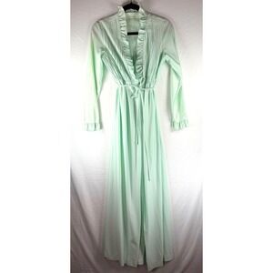 Ethereal‎ Vintage Mint Green Lingerie Set Pleated Peignoir Set sz small